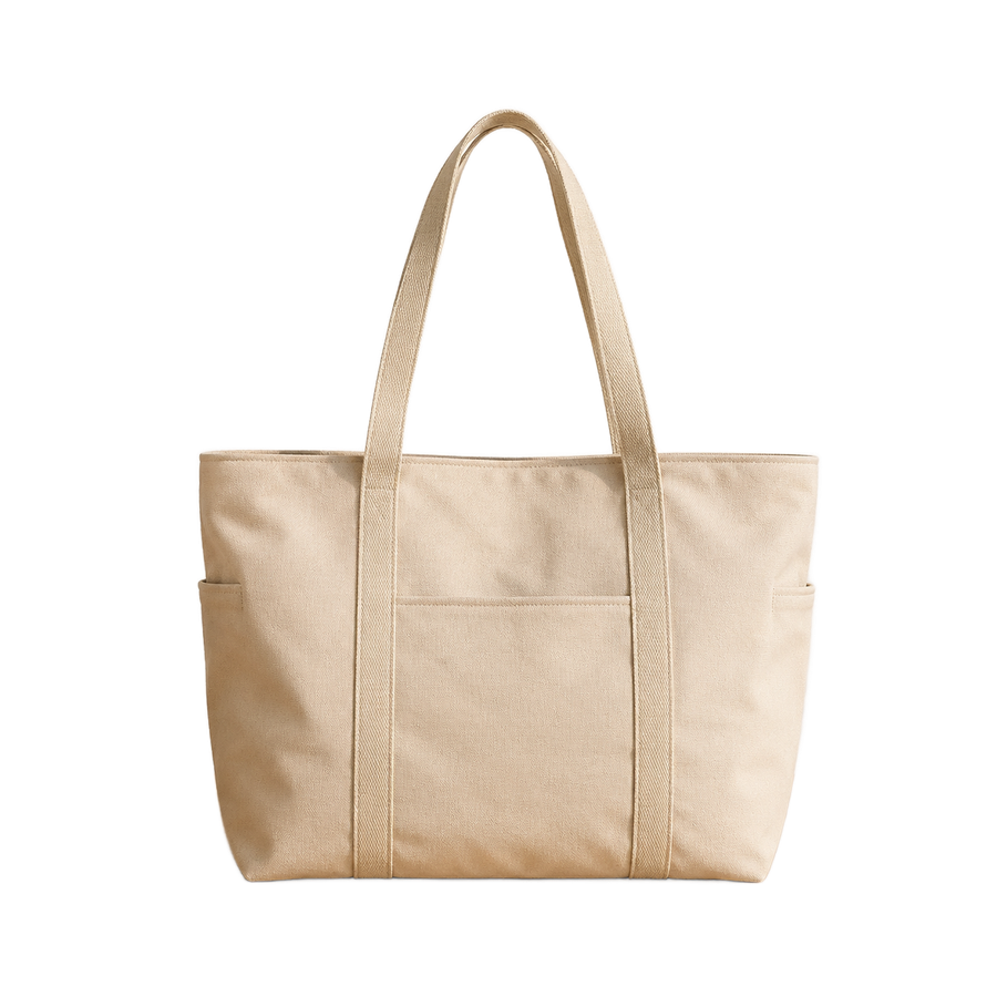 Canvas tote bag product photo before and after background removal Background removed