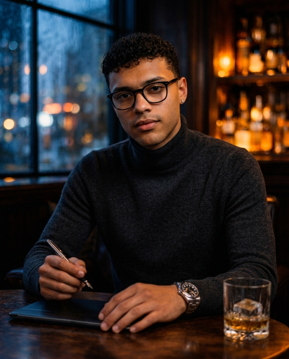 AI-generated startup-style headshot with a relaxed professional look.